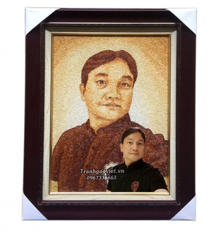 Tranh gạo chân dung khách đặt