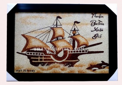 Tranh gạo Thuận buồm xuôi gió