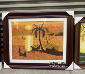 Tranh thêu phong cảnh sông nước