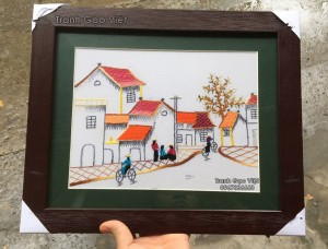 Tranh thêu tay phố cổ