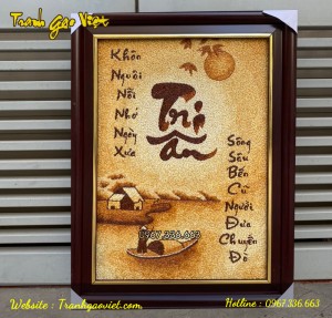 Tranh gạo tri ân khổ đứng