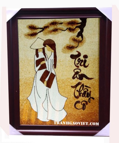 Tranh gạo tri ân thầy cô