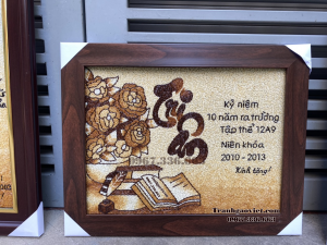 Tranh gạo Tri ân quà tặng nhà trường