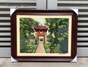 Tranh thêu tay Văn Miếu Quốc Tử Giám